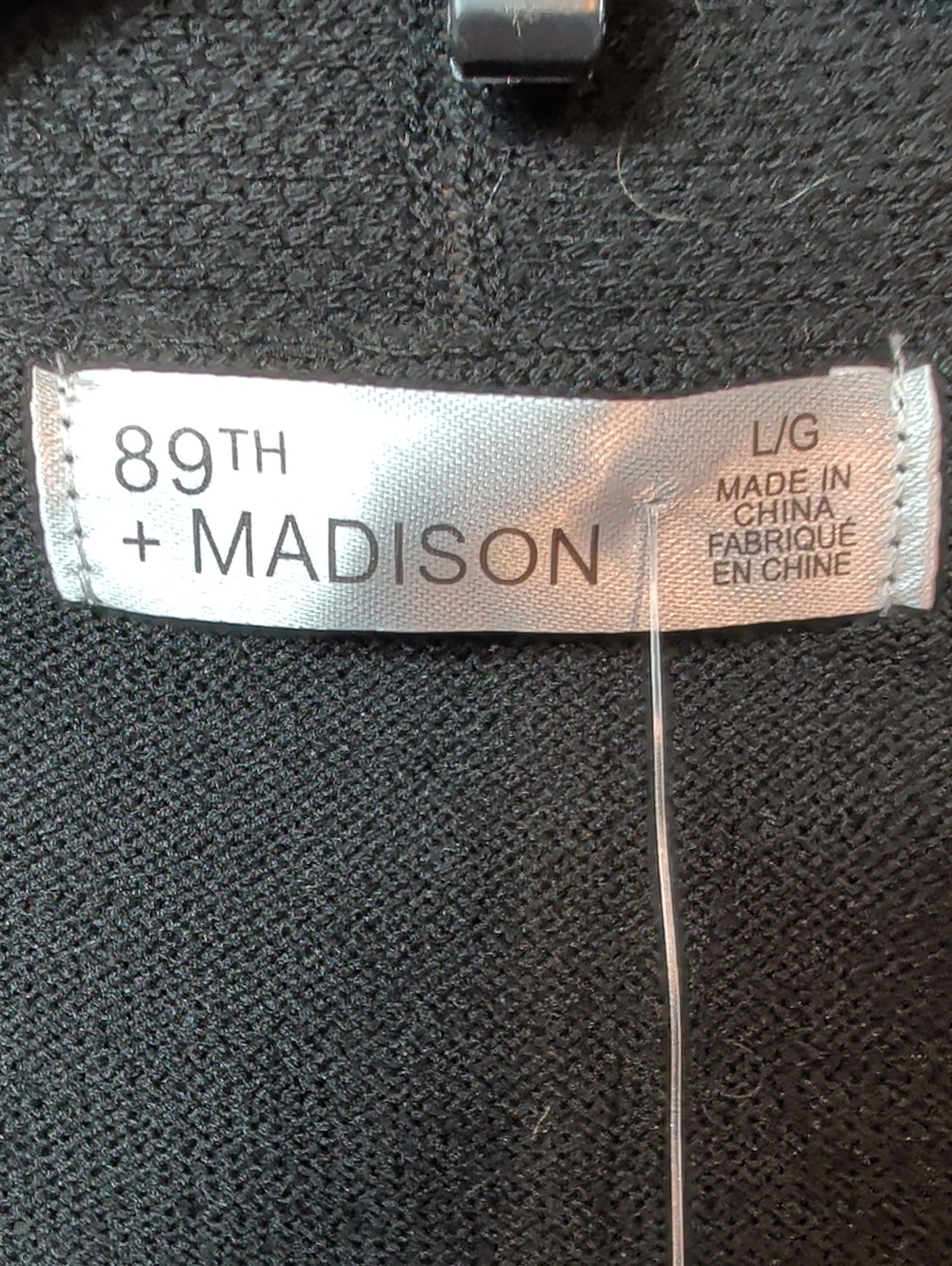89th + Madison Black Open-Front Women's Cardigan Sweater Large New Nwt - Picture 6 of 7